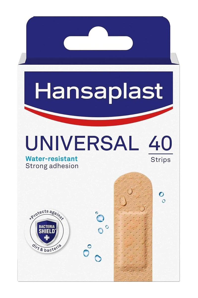 Hansaplast Universal Plasters, Water-Resistant & Strong Adhesion, 40 Strips - Image 2