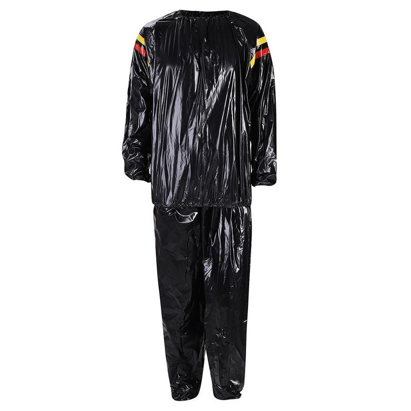 Generic Silver Sauna Suit Lightweight High-Density PVC striped black