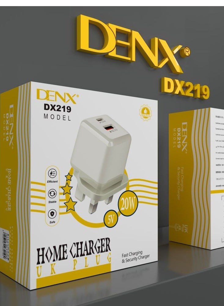 Denx 20W USB-C 3-Pin Power Adapter White  - Image 2