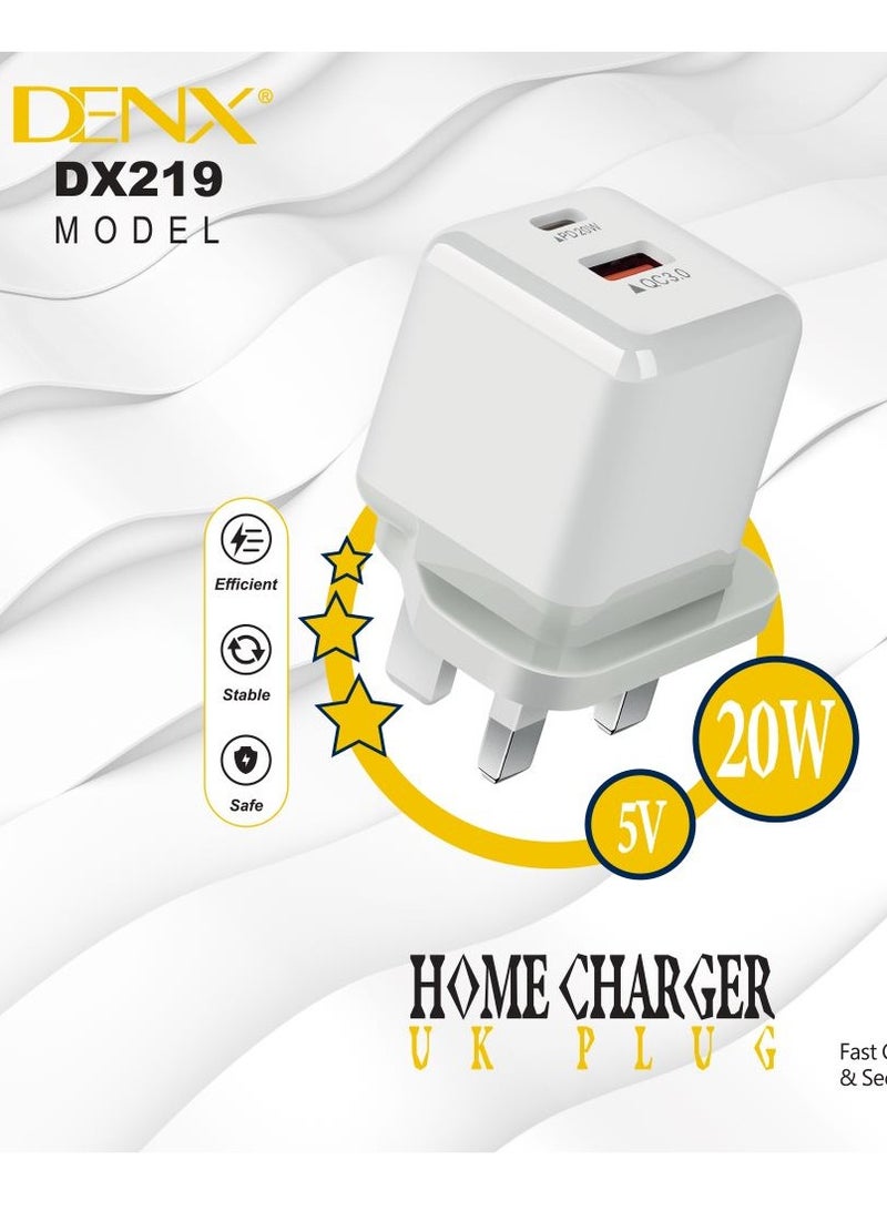 Denx 20W USB-C 3-Pin Power Adapter White  - Image 4