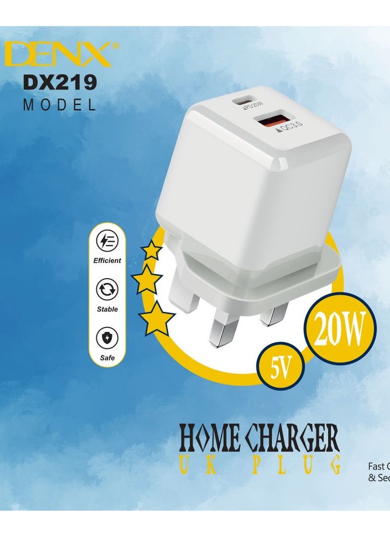 Denx 20W USB-C 3-Pin Power Adapter White  - Image 5