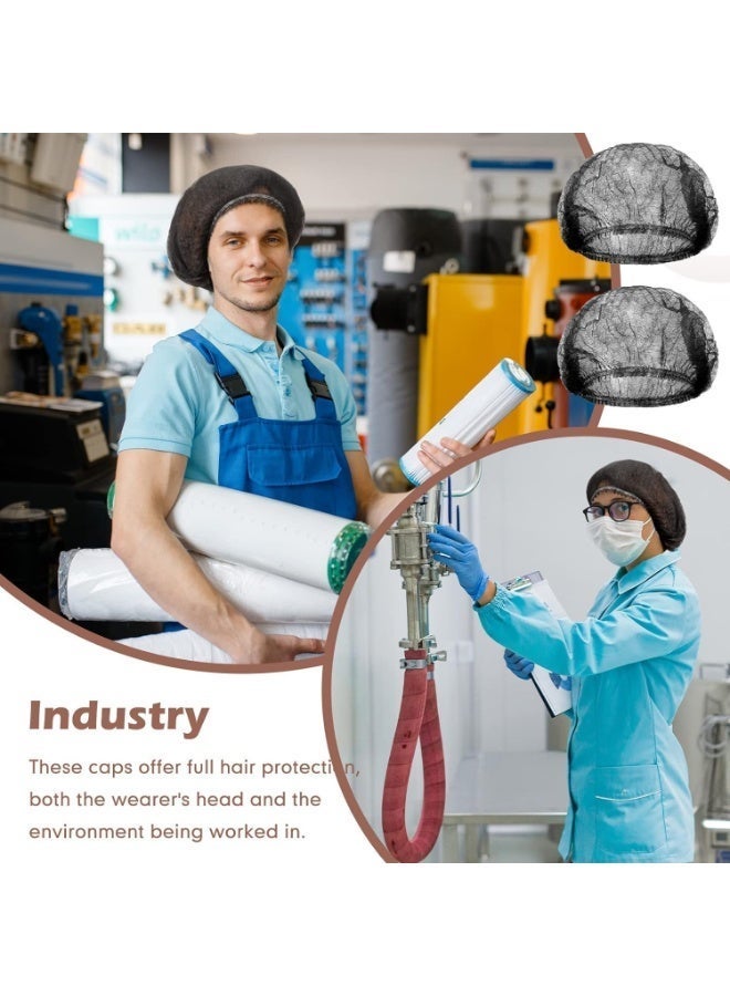 مازكو ١٠٠ غطاء حذاء أزرق غير قابل للانزلاق و١٠٠ غطاء رأس أسود – مقاوم للماء والغبار ومريح للاستخدام في المطاعم، الصالونات، المطابخ والمستشفيات – طقم حماية ونظافة ٢ في ١ - Image 3