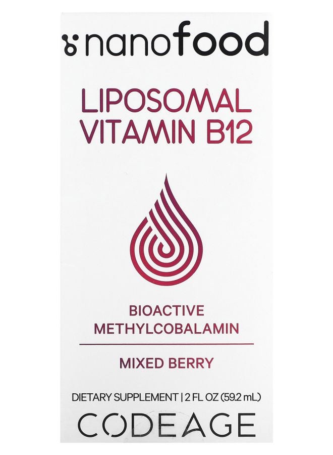 Codeage Liposomal Vitamin B12 Mixed Berry 2 fl oz (59.2 ml) - Image 1