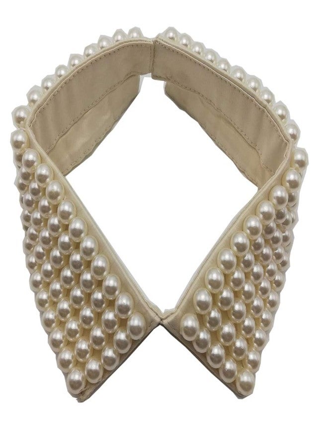 Zthread Women Fashion Detachable False Collar Faux Pearl Fake Collar for Women Two Color Options (Ivory) - Image 4