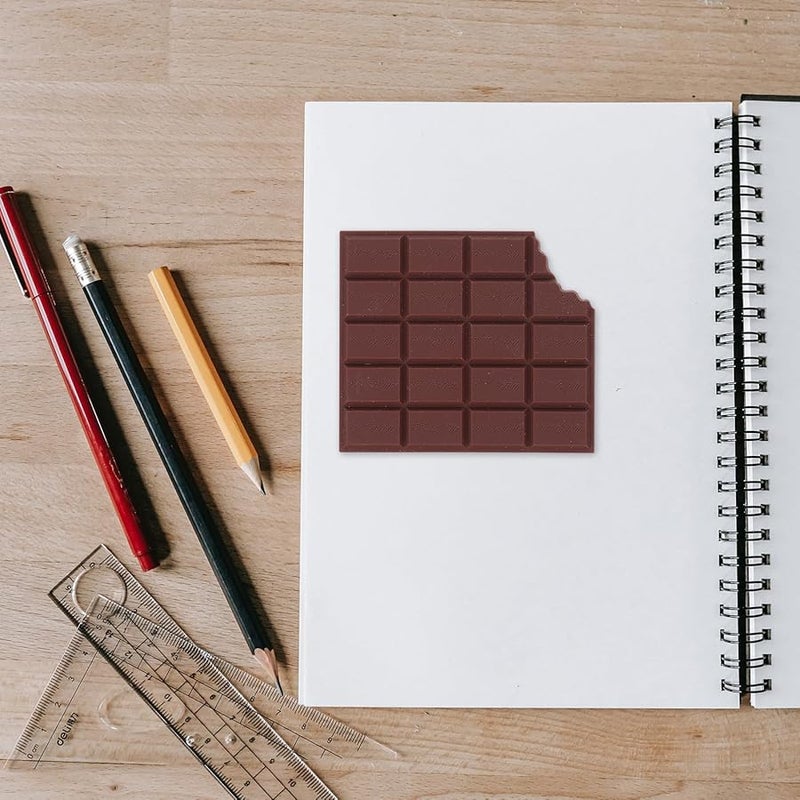 مذكرات لاصقة على شكل شوكولاتة 2 قطعة، مذكرات محمولة قوية الالتصاق للمكتب والمدرسة - Image 3