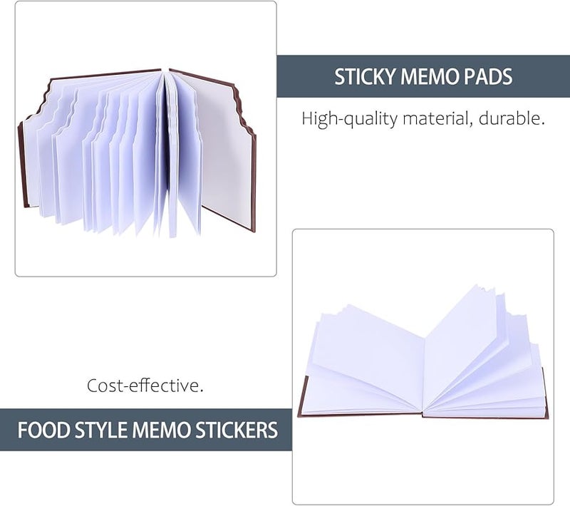 مذكرات لاصقة على شكل شوكولاتة 2 قطعة، مذكرات محمولة قوية الالتصاق للمكتب والمدرسة - Image 5