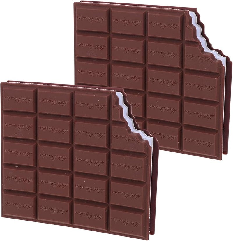 مذكرات لاصقة على شكل شوكولاتة 2 قطعة، مذكرات محمولة قوية الالتصاق للمكتب والمدرسة - Image 1