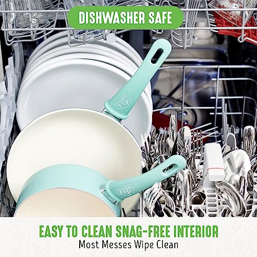 GreenLife Soft Grip Healthy Ceramic Nonstick, 15 Piece Cookware Pots and Pans Set, Induction, PFAS-Free, Dishwasher Safe, Turquoise - Image 4