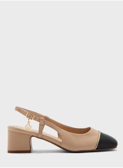 Wide Block Heeled Slingback Sandals