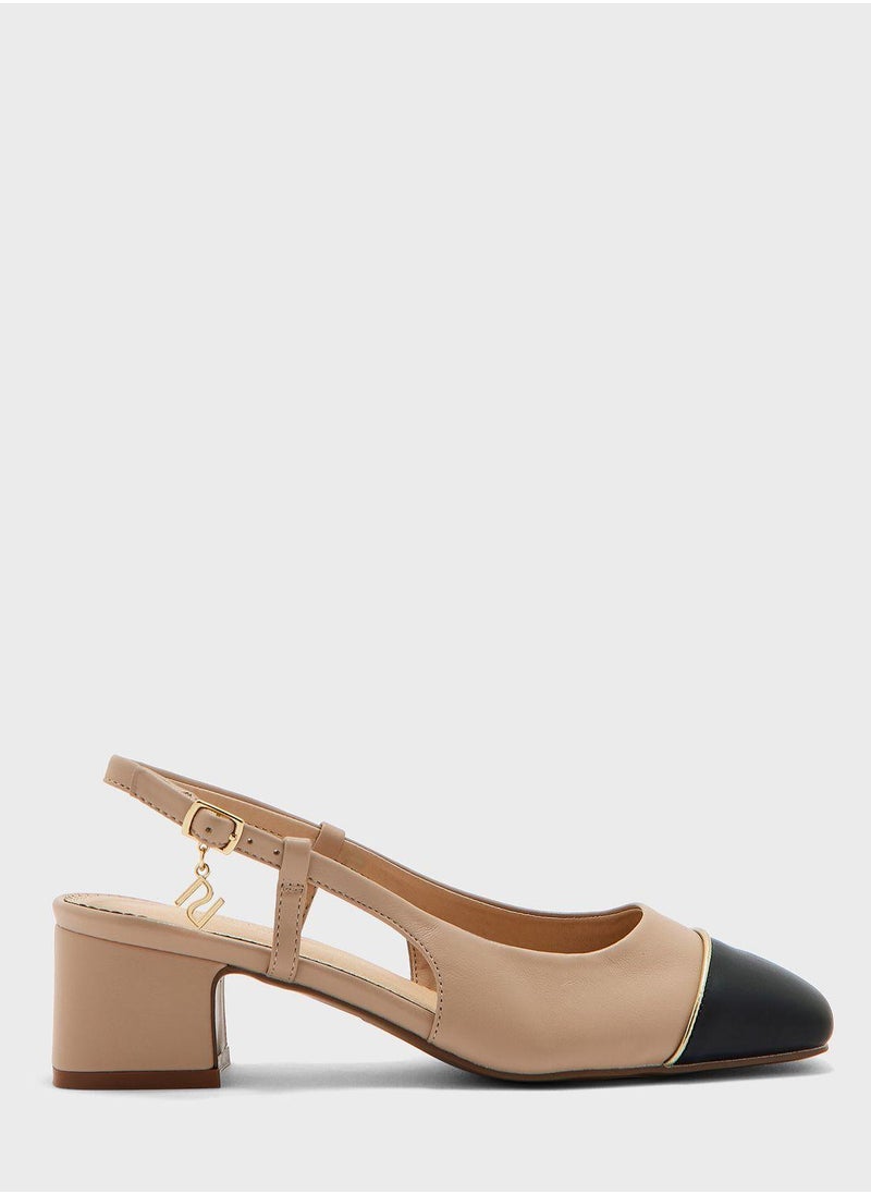 RIVER ISLAND - Wide Block Heeled Slingback Sandals - Image 1
