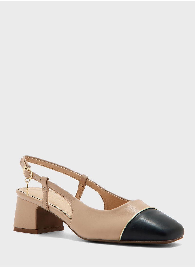 RIVER ISLAND - Wide Block Heeled Slingback Sandals - Image 1