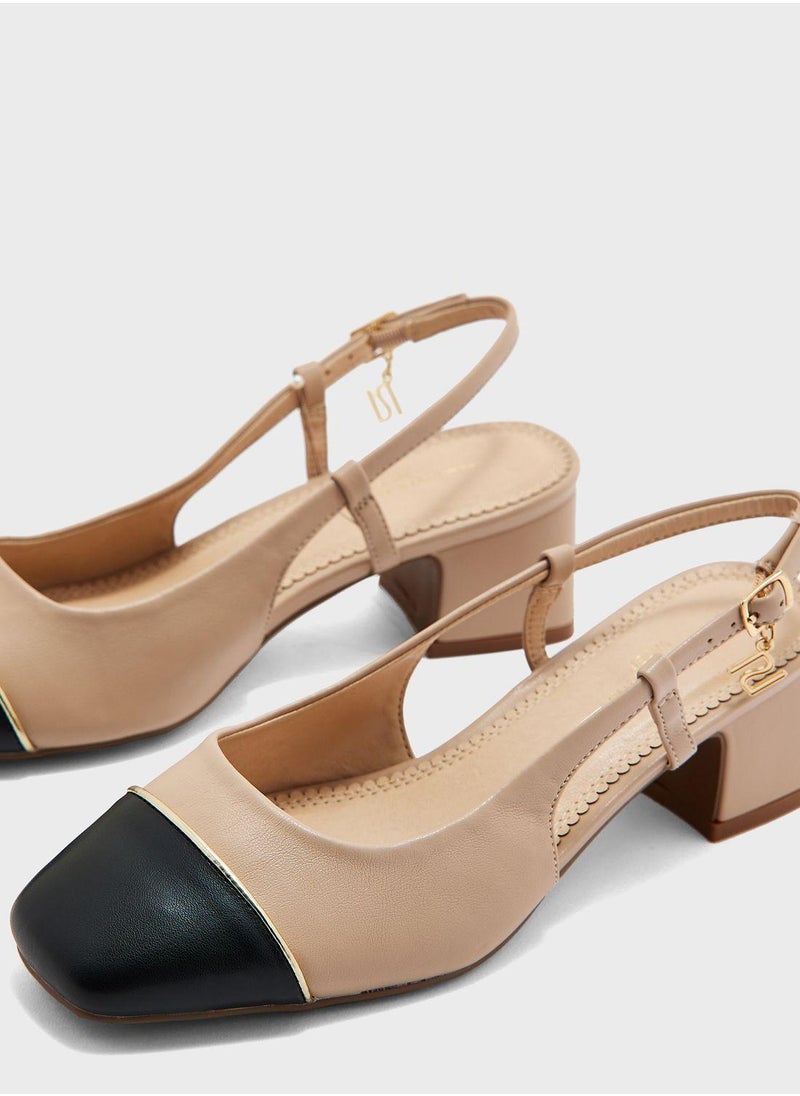 RIVER ISLAND - Wide Block Heeled Slingback Sandals - Image 1