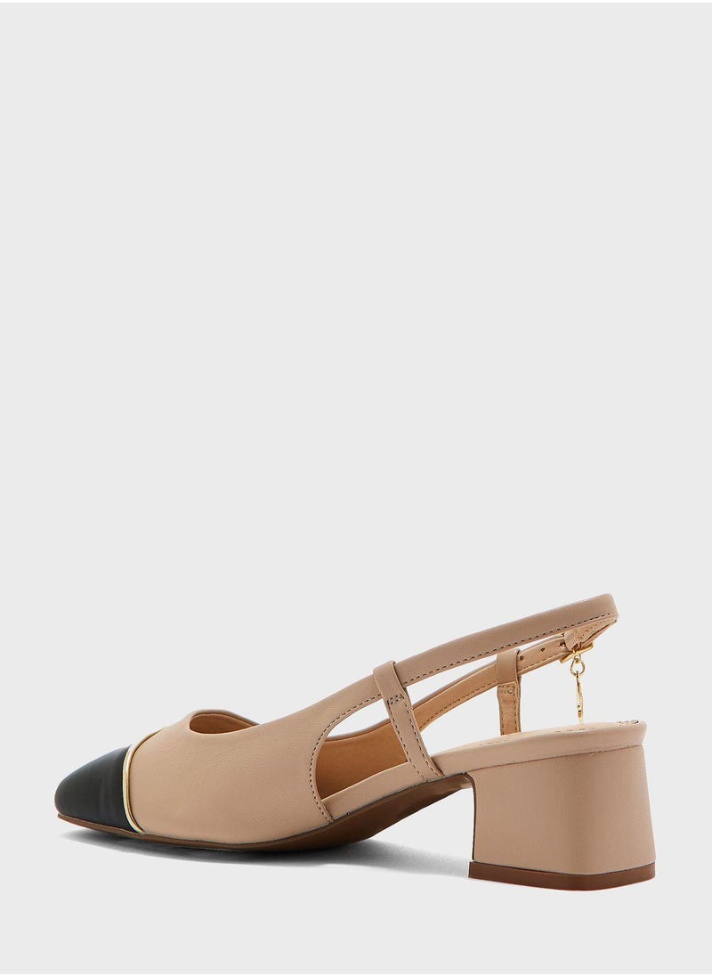 RIVER ISLAND - Wide Block Heeled Slingback Sandals - Image 1