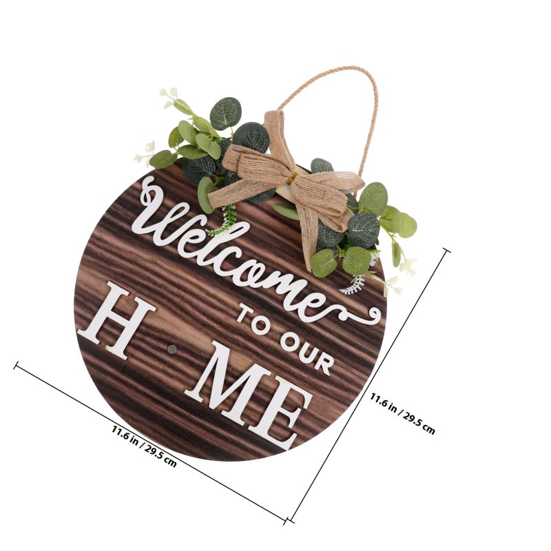1 Set Welcome Sign for Front Door Interchangeable Welcome Sign Rustic Sign with Changeable Ornaments - Image 2