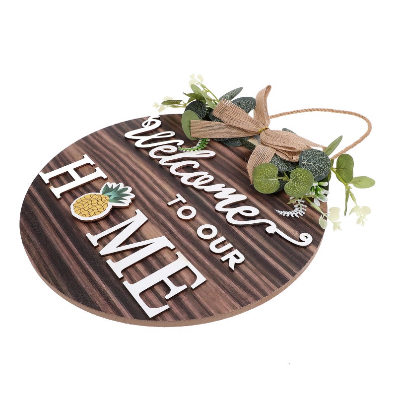 1 Set Welcome Sign for Front Door Interchangeable Welcome Sign Rustic Sign with Changeable Ornaments - Image 3