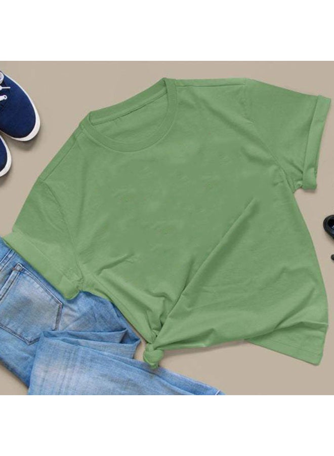 European And American New Men's And Women's over Straight Casual Pure Color Short-sleeved Round Neck Bottoming Shirt