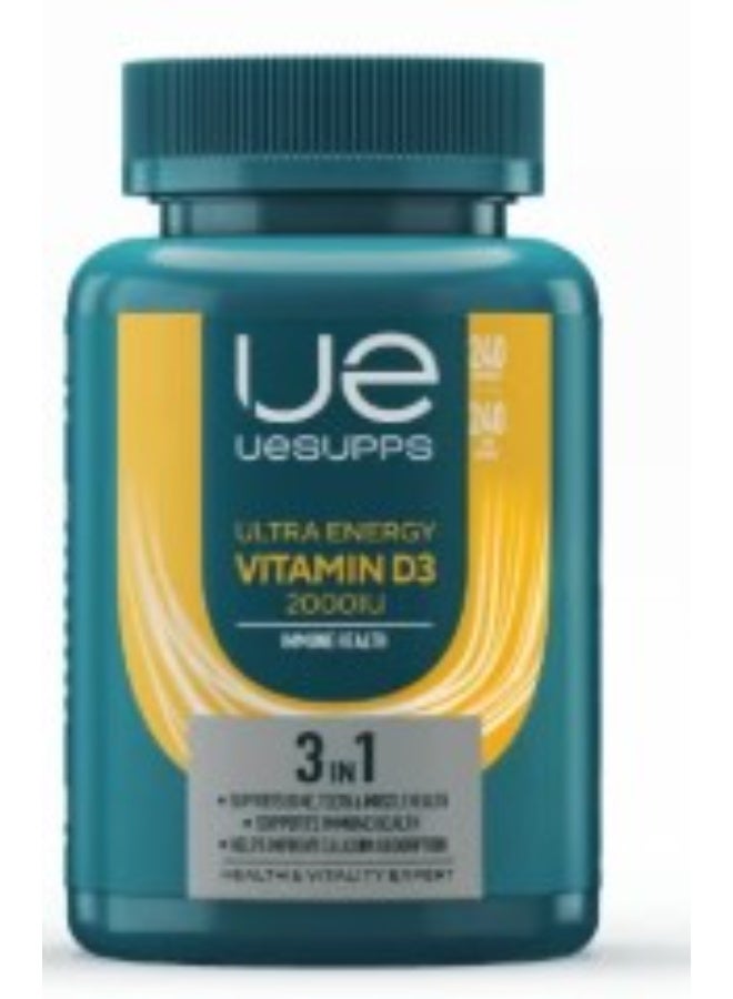 UESUPPS فيتامين D3 2000 وحدة دولية الملحق