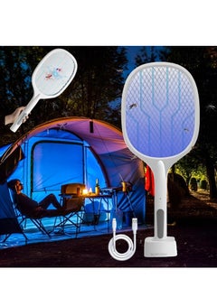 Electric Mosquito Swatter – USB Rechargeable Bug Zapper Racket with Dual Mode & UV Light Lamp
