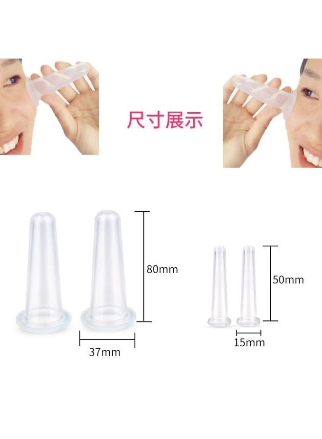 BWESOO 4Pcs Massage Cupping Set Silicone Mini Facial Cups Face Massager Helper Skin Care Neck Back Eyes Massaging Cup Safe to Use, Don't Worry About Burns Health Care Products (Pink) - Image 4
