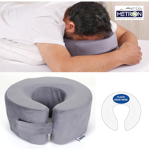 METRON Face Down Pillow for Eye Surgery Recovery, Soft Foam Support, Prone Sleeping Pillow for Post-Surgery Comfort, Color Grey - Image 2