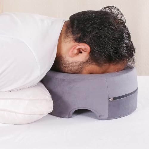 METRON Face Down Pillow for Eye Surgery Recovery, Soft Foam Support, Prone Sleeping Pillow for Post-Surgery Comfort, Color Grey - Image 1