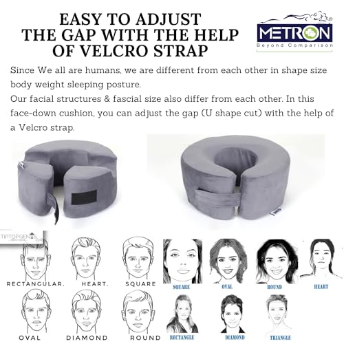 METRON Face Down Pillow for Eye Surgery Recovery, Soft Foam Support, Prone Sleeping Pillow for Post-Surgery Comfort, Color Grey - Image 4