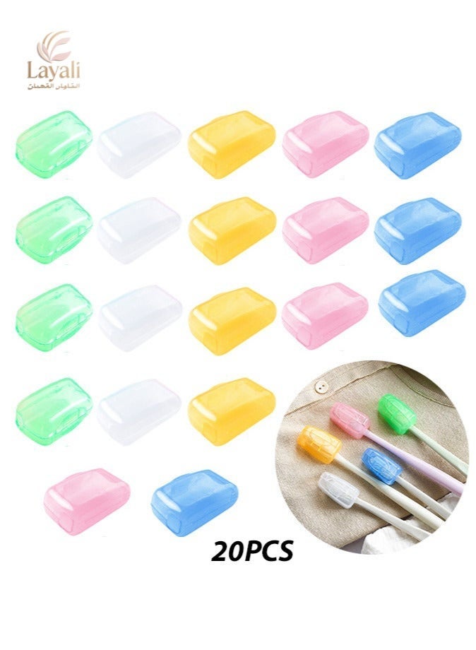 Layali 20 PCS Travel Toothbrush Head Covers Portable Toothbrush Protector Caps - Image 1
