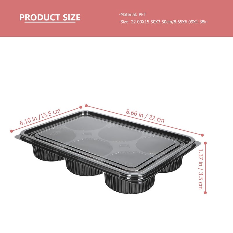 6Pcs Plastic Moon Cake Boxes 22x15 5x3 5cm Food Grade Disposable Pastry Containers - Image 3