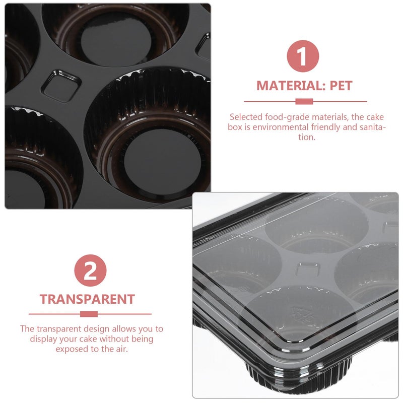 6Pcs Plastic Moon Cake Boxes 22x15 5x3 5cm Food Grade Disposable Pastry Containers - Image 4