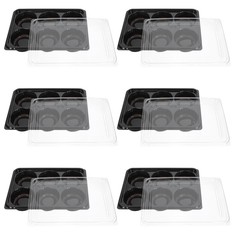 6Pcs Plastic Moon Cake Boxes 22x15 5x3 5cm Food Grade Disposable Pastry Containers - Image 2