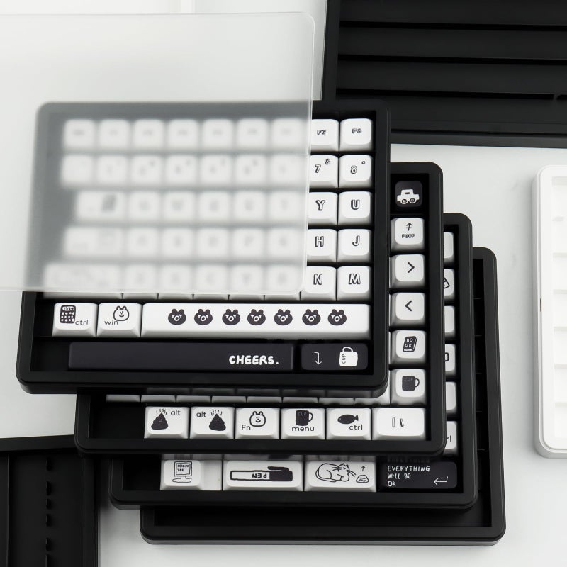 Hyekit Keycaps Storage Box, 4th Floor PBT Dustproof Display Case, 252 Keys Visible Top Cover Keycaps Collection Box for Cherry MOA XDA SA OEM MSA DSA Mao Profile Mechanical Keyboard Keycap (Black) - Image 5