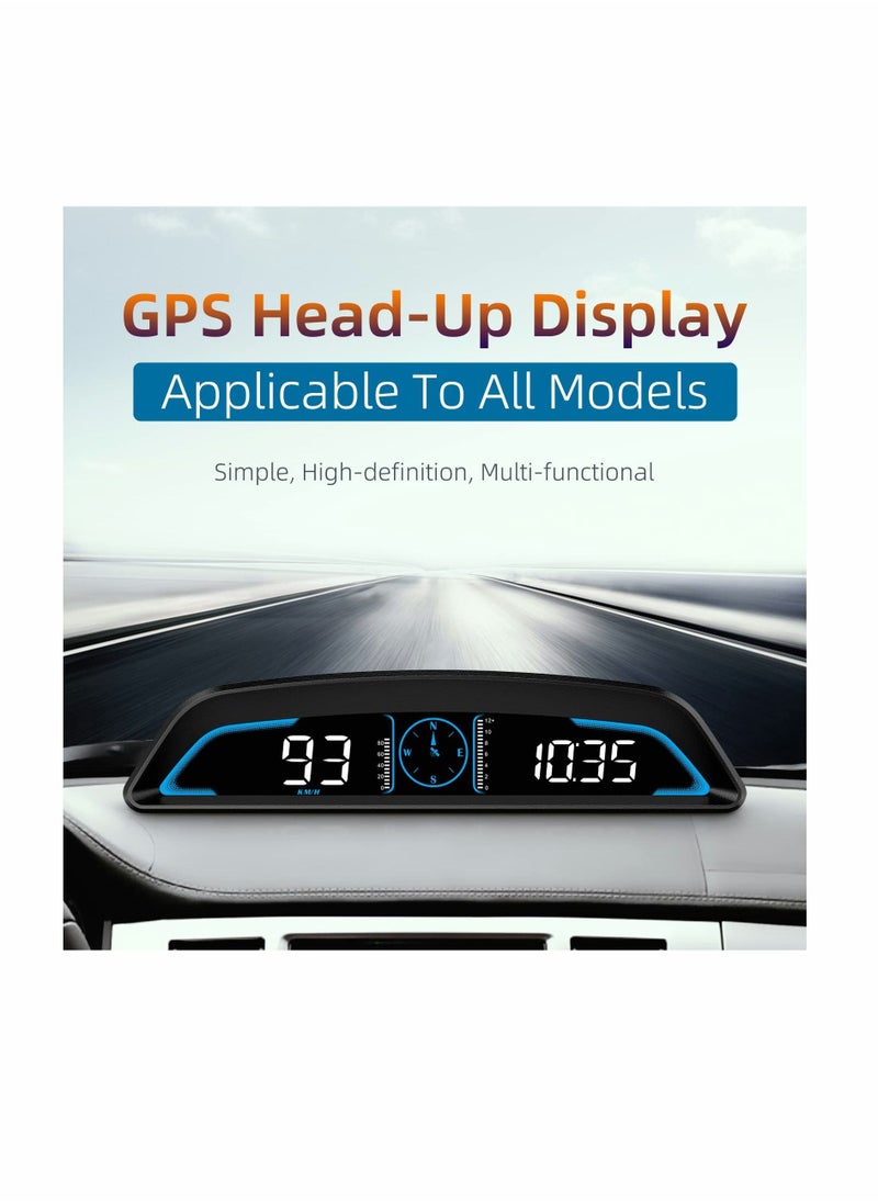Y&D Digital GPS Speedometer Universal Heads Up Display for Car 5.5 inch Large LCD HUD with MPH Speed Fatigued Driving Alert Overspeed Alarm Trip Meter All Vehicle  - Image 2