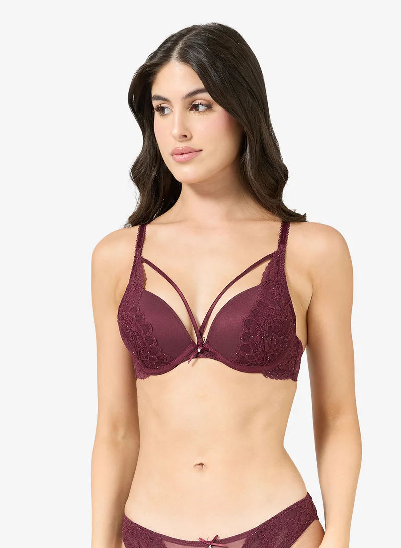 hunkemoller Lace Plunge Neck Bra