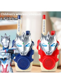 Selo Ultraman Men's Cool Walkie-talkie Outdoor Toy Parent-Child Interaction Birthday Gift-Color:[red And Blue Pair] Ultraman Silver Zeta Walkie Talkie-Specifications:Bag [free 6 Rechargeable Batteries + Charger + Screwdriver]