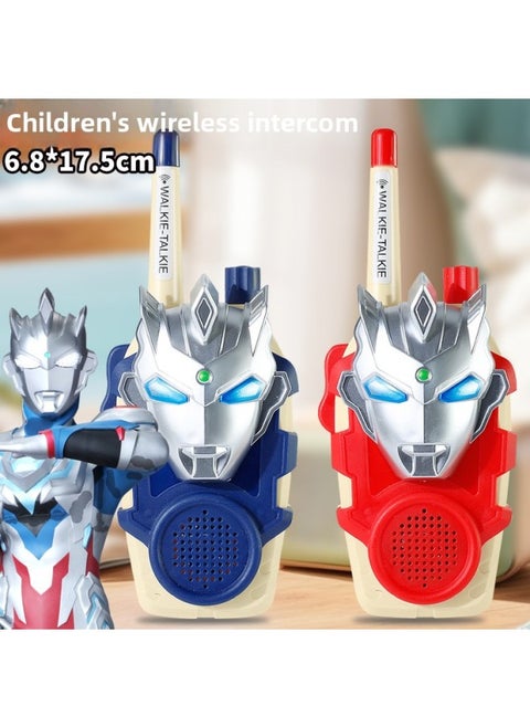 Selo Ultraman Men's Cool Walkie-talkie Outdoor Toy Parent-Child Interaction Birthday Gift-Color:[red And Blue Pair] Ultraman Silver Zeta Walkie Talkie-Specifications:Bag [free 6 Rechargeable Batteries + Charger + Screwdriver]