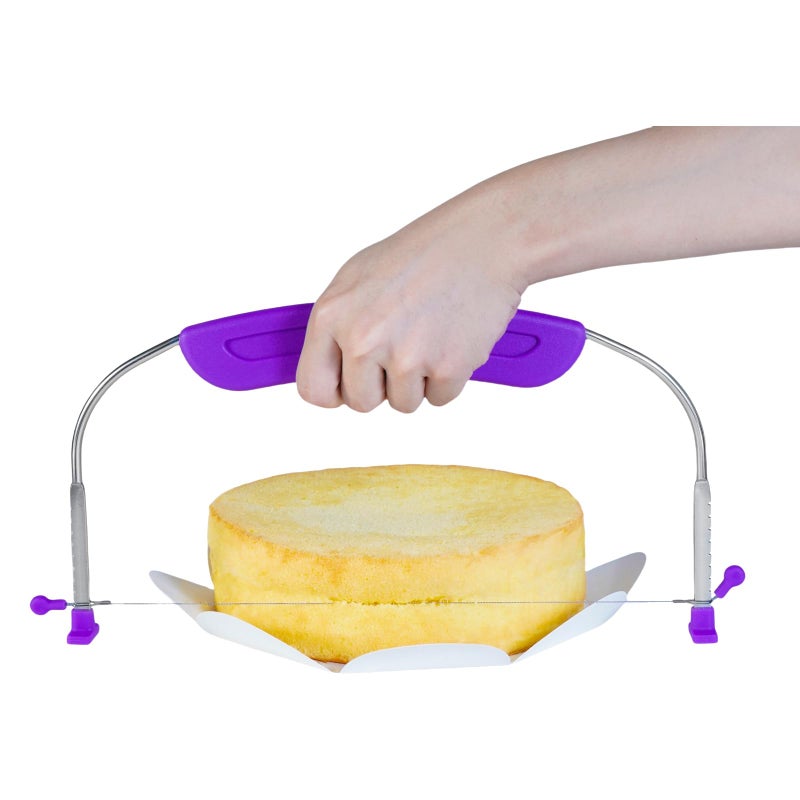 YAMHOHO Adjustable Cake LevCake Cutter Slicer Leveler 9 Different Height Premium Food Grade Stainless Steel Double Wires Cake CutterSlicerAdjustable Cake Leveler for Leveling and Molding Purple