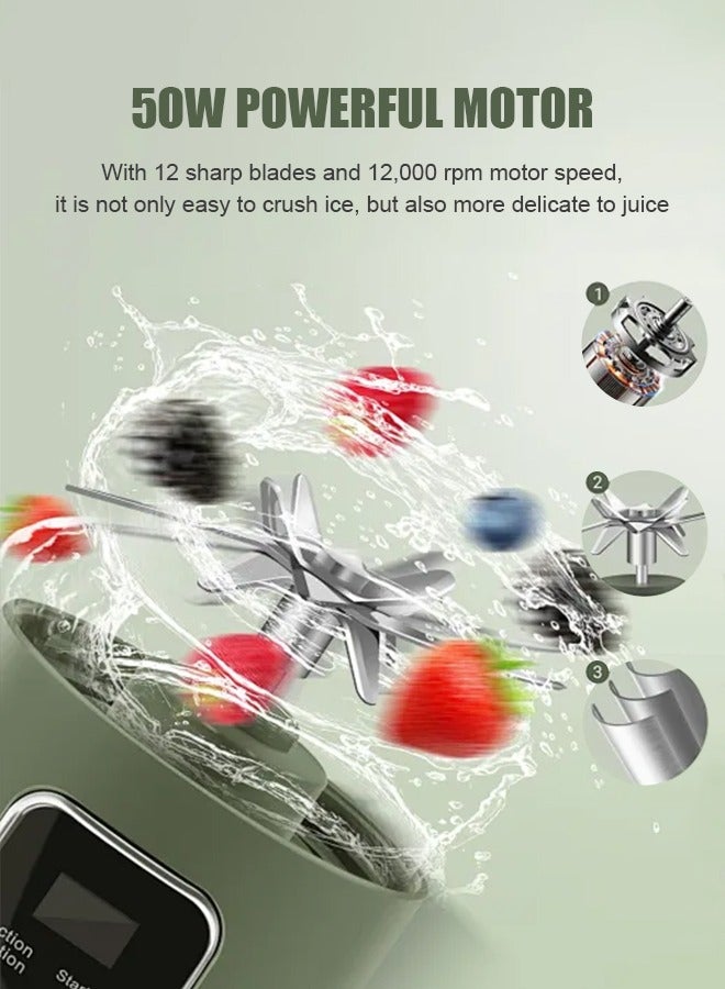 APEX Portable Blender Electric Juicer Fruit Mixers  Rechargeable Smoothie Mini Blender Personal Juicer - Image 4