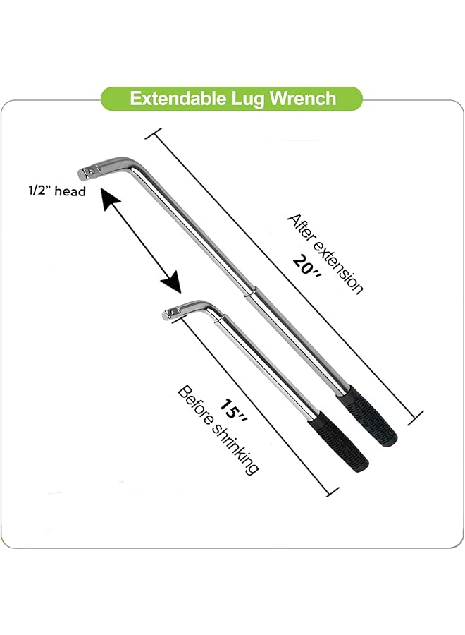 Telescoping Lug Wrench, Wheel Wrench 17/19, 21/23Mm For Cars, Vans, Trucks, Caravans - Image 4