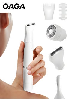 OAGA 4-in-1 Electric Hair Removal System for Women - Multi-Functional Epilator & Body Shaver for Face/Body/Bikini/Underarms | Waterproof Wet & Dry Use + 4 Interchangeable Heads  - Image 1