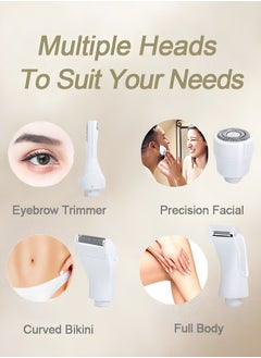 OAGA 4-in-1 Electric Hair Removal System for Women - Multi-Functional Epilator & Body Shaver for Face/Body/Bikini/Underarms | Waterproof Wet & Dry Use + 4 Interchangeable Heads  - Image 2
