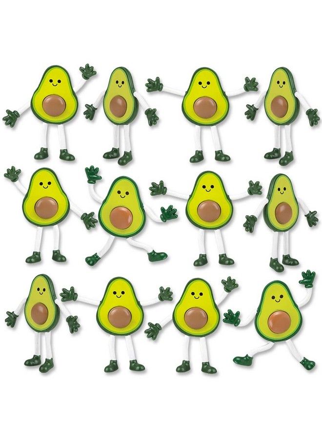 ArtCreativity Bendable Avocado Figures Set Of 12 Novelty Food Shaped Bendy Figurines Stress Relief Fidget Toys For Kids Birthday Party Favors Goodie Bag Stuffers Piñata Fillers For Boys And Girls - Image 2