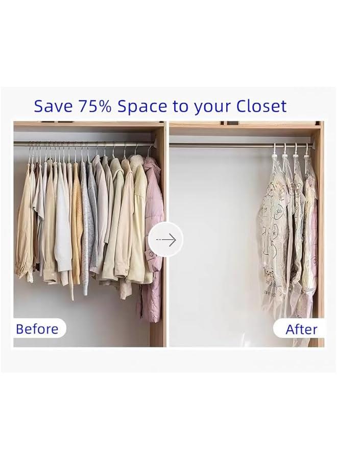Hanging Space Bags Vacuum Storage Bags for Clothes, Dress, Winter Coats, 6 Pack 53.1x27.6 inch, Large Reusable Garment Protector - Image 2