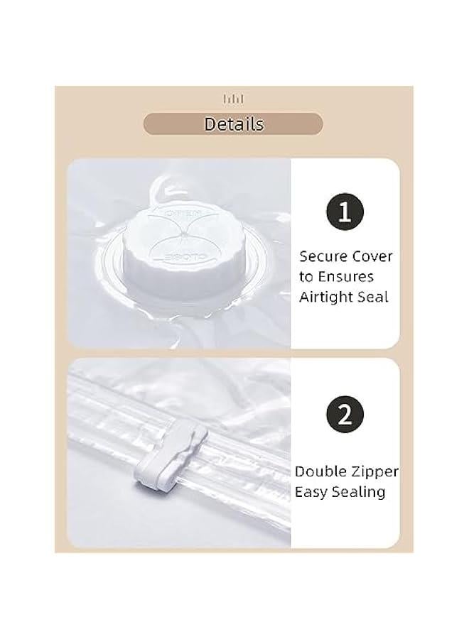 Hanging Space Bags Vacuum Storage Bags for Clothes, Dress, Winter Coats, 6 Pack 53.1x27.6 inch, Large Reusable Garment Protector - Image 5