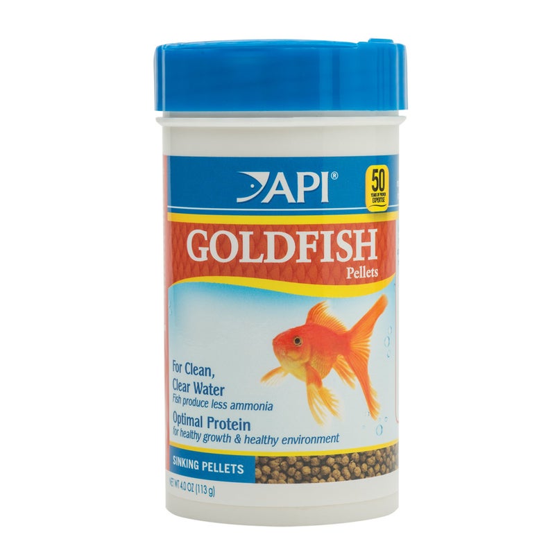 API GOLDFISH PELLETS Fish Food 4-Ounce Container, Medium, Model:833B - Image 1