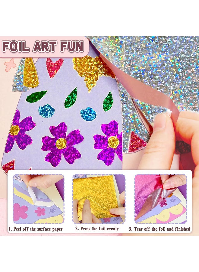 TFiOXL 4-in-1 Dress Up Game Set Princess Fantasy Makeup, Pretty Pretty Princess Game, Girls Toy Kit with Diamond Painting & Dress Up Set, DIY Paper Makeup Arts and Crafts  - Image 3