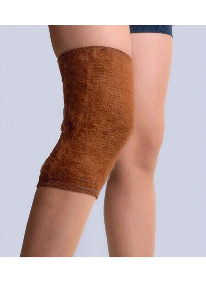 Tekno Trust Woven Camel Wool Slip Protective Knee Pad Corset - Women's Men's Daily Undershirt Brown Single Wool  - Image 2