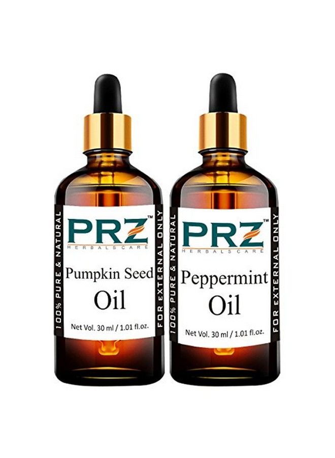 PRZ Combo of Pumpkin Seed Carrier Oil & Peppermint Oil Pure l & Therapeutic Grade Oil for Aromatherapy Skin Care & Hair Care 30 ml - Image 2