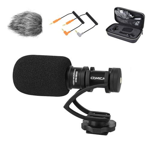 COMICA CVMVM10II Camera Microphone for Canon Nikon Sony Panasonic DSLR Camera Camcorder Professional Universal Shotgun Video Microphone for iPhone Samsung Galaxy Android Smartphones - Image 1