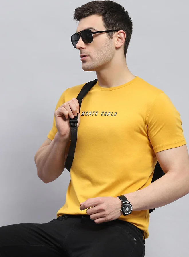 Monte Carlo Logo Text Print Round Neck Regular Fit T-Shirt