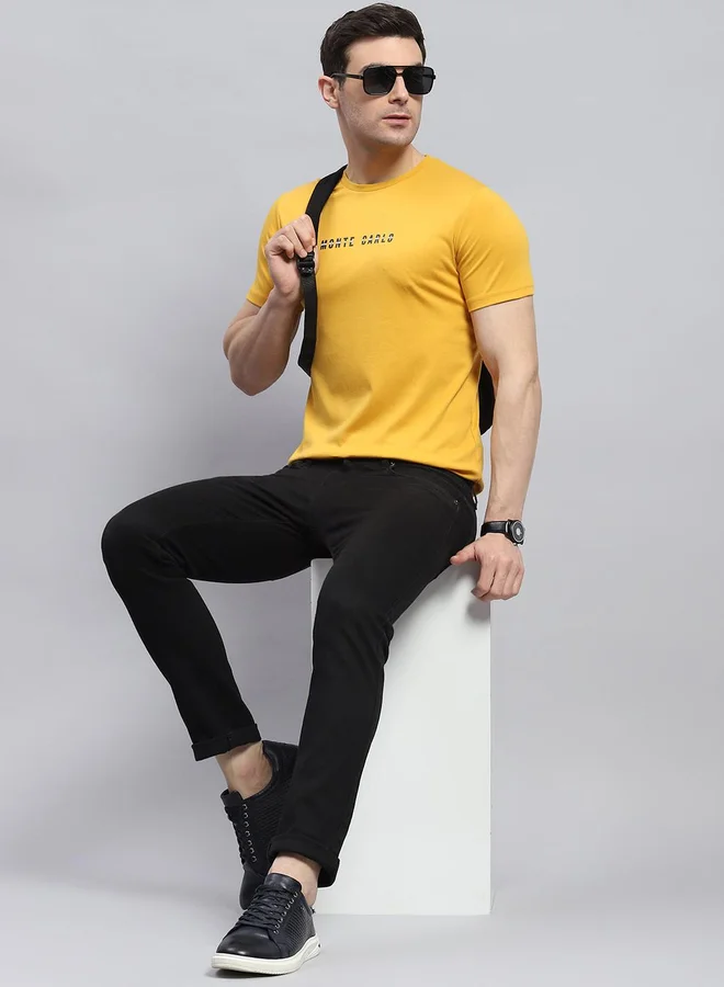 Monte Carlo Logo Text Print Round Neck Regular Fit T-Shirt